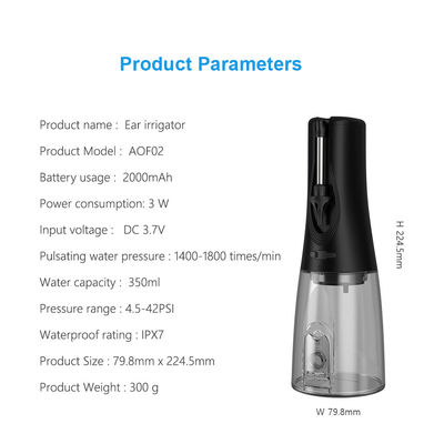 IPX7 Waterproof 3 Working Modes Electric Ear Wax Cleaner Portable Ear Cleaner