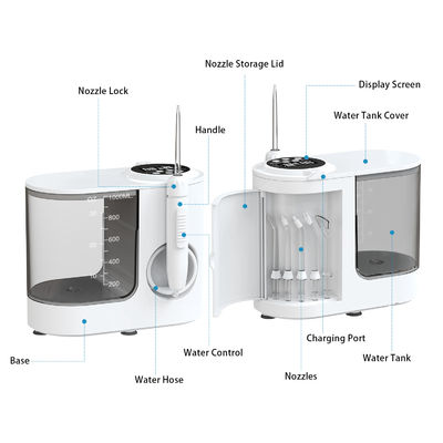 6 Nozzle Oral Water Flosser Perfect For Dental Care And Rechargeable Teeth Cleaner